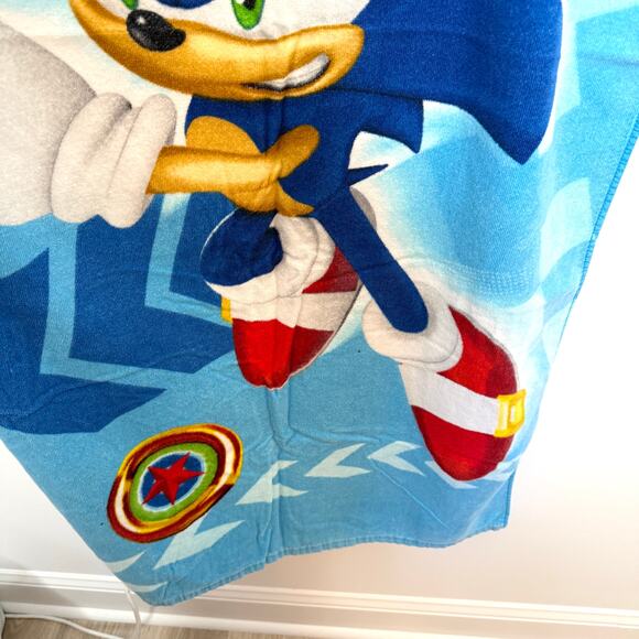 Sonic The Hedgehog Kids Bath Beach Towel In Blue - Picture 7 of 8